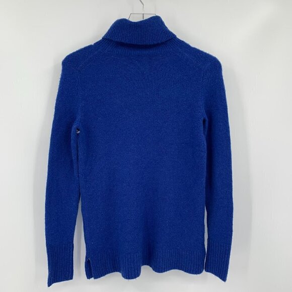 J Crew turtleneck tunic sweater cobalt bright blue cozy wool blend women XS - Picture 4 of 5